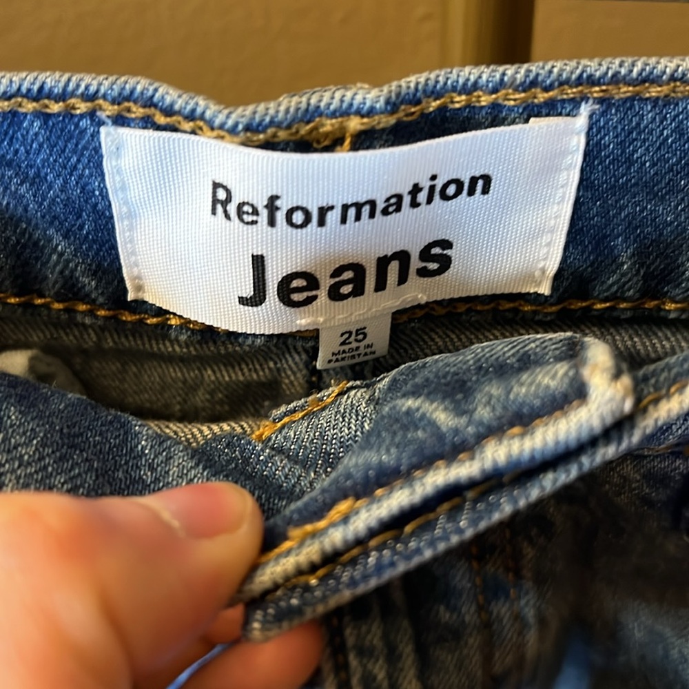 Reformation Daria Ultra High Rise Denim Maxi Skirt 25 - Picture 5 of 6